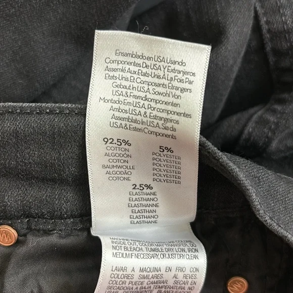 Mother Tippy Top Frisky Flood Not Guilty Black Denim Straight Jeans Size 25 - Picture 14 of 14